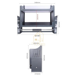 Modular Kitchen Lift Basket Elevator Glass Finish Pull Down Shelf (60 CM) – Dark Grey