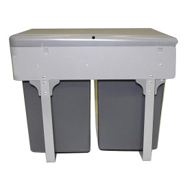 Kitchen Sliding Pull-Out Waste Bin Grey PVC – 250×452×365 mm
