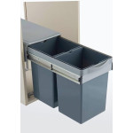 Kitchen Sliding Pull-Out Waste Bin Grey PVC – 250×452×365 mm