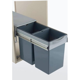 Kitchen Sliding Pull-Out Waste Bin Grey PVC – 250×452×365 mm