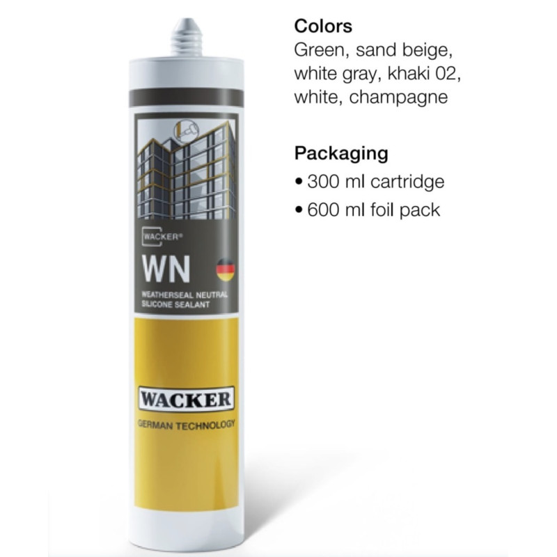 Wacker WN -Weatherseal Neutral Silicone sealant outstanding adhesion & weather resistance