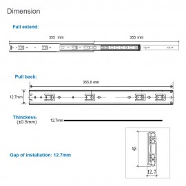 Ozone Telescope  Sliding Channel heavy Duty 12 to 24 Inches 