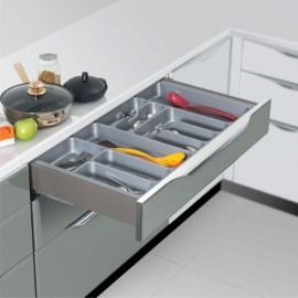 Ozone Tandem Slim Drawer Box System with Load Capacity Upto 40 Kg (Grey, 20 Inch  )