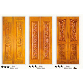 Teakwood Panel CNC Double Door – Precision-Crafted Elegance for Modern Interiors thickness 32mm+32mm 