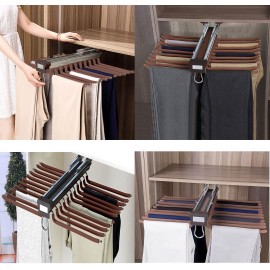 wardrobe Accessories Top Mounted Trouser Rack (Double)  - Clothes Organizer Storage Bar Pants  Trousers Rack for Wardrobe