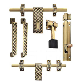 Brass Finish Door Accessories Kit (Antique Finish,..