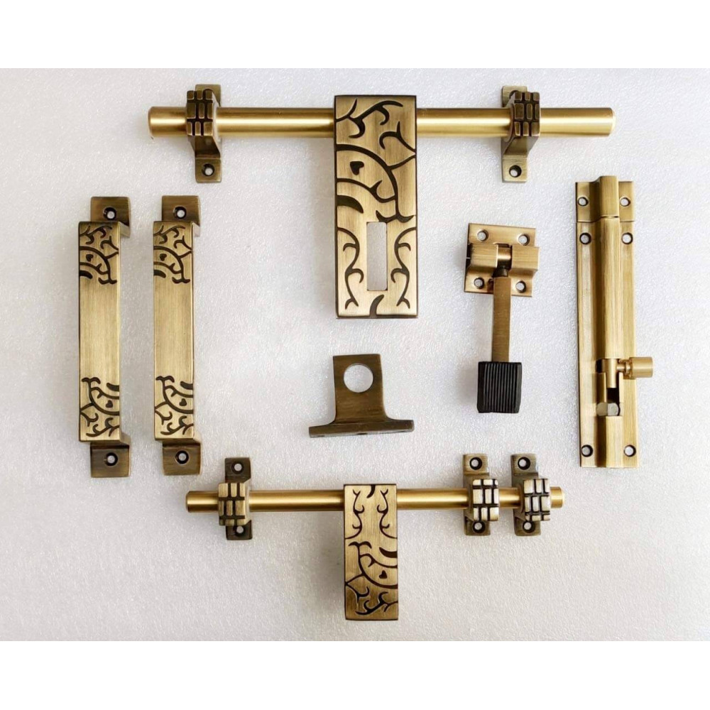 Brass Finish Door Kit (Antique Finish, 6-Pieces) 