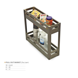 Aluminium modular Kitchen Double Pullout  17 inches