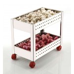 Square Profile Double Shelf Trolley