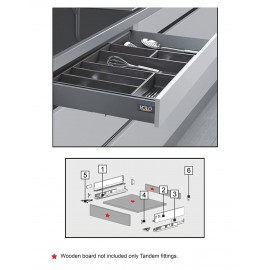 Tandem Slim Drawer Box System with Load Capacity Upto 45 Kg (Grey, 22 Inch  )