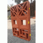 Ventilation Brick wall Terracotta  8'x8'x2.5' Brick size 3 pcs per box 