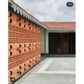 Ventilation Brick wall Terracotta  8'x8'x2.5' Brick size 3 pcs per box 